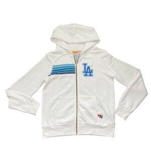Aviator Nation Dodgers White Hoodie with Blue Accents